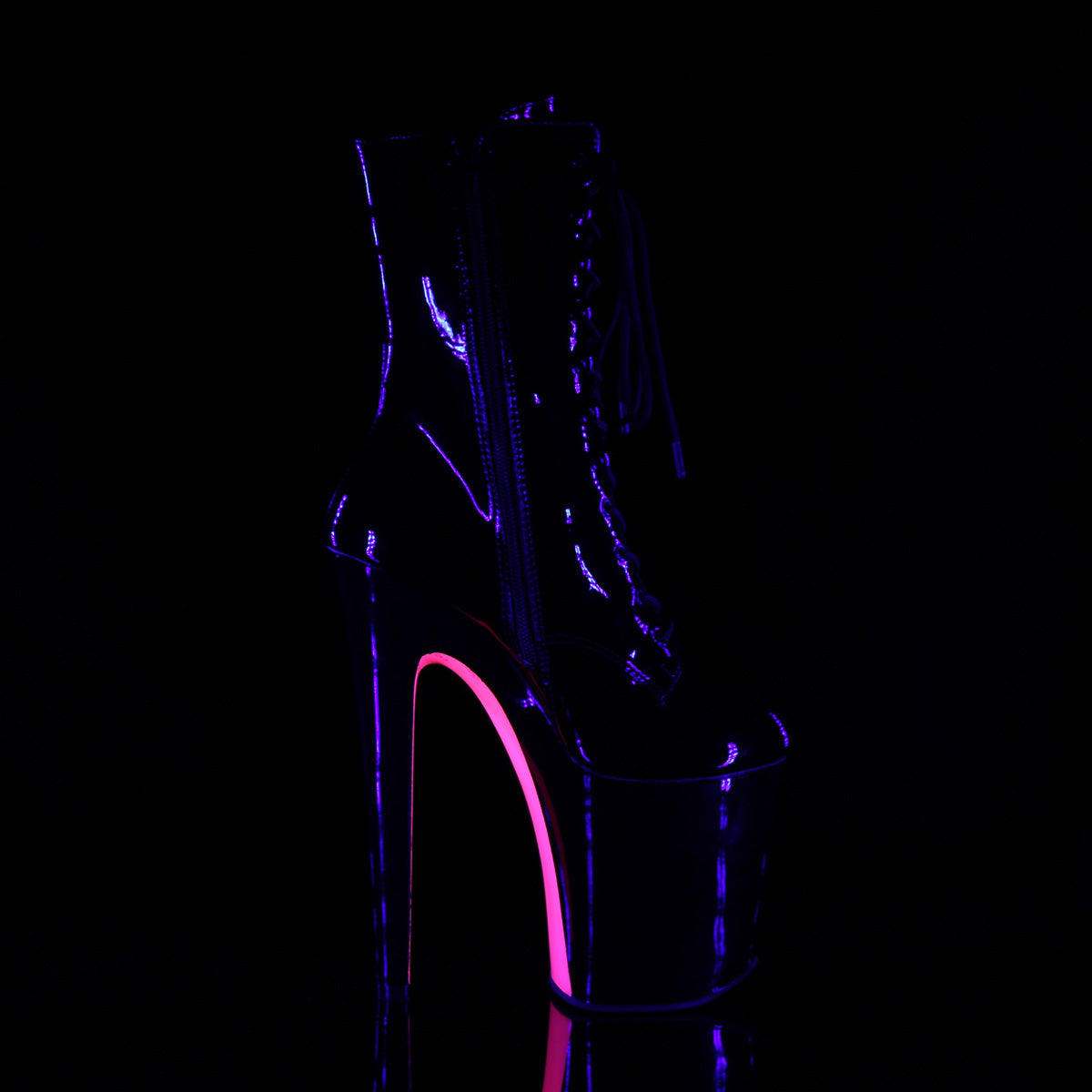 【PLEASER】XTREME-1020TT シューズ Blk Pat/Blk-Neon H. Pink【取寄】