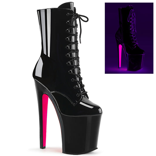 【PLEASER】XTREME-1020TT シューズ Blk Pat/Blk-Neon H. Pink【取寄】