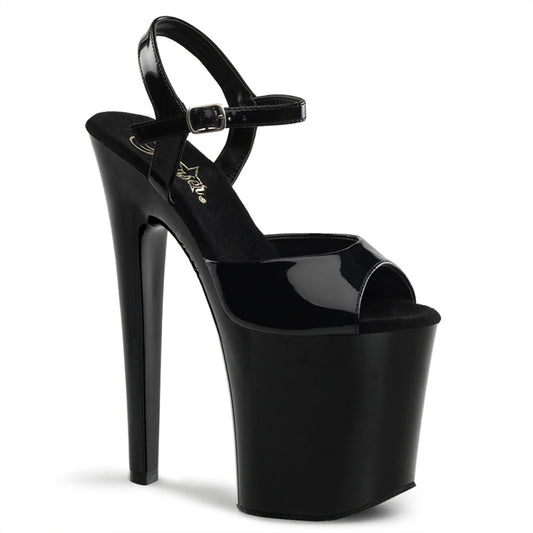 【PLEASER】XTREME-809 プラットフォームシューズ Blk Pat/Blk【取寄】