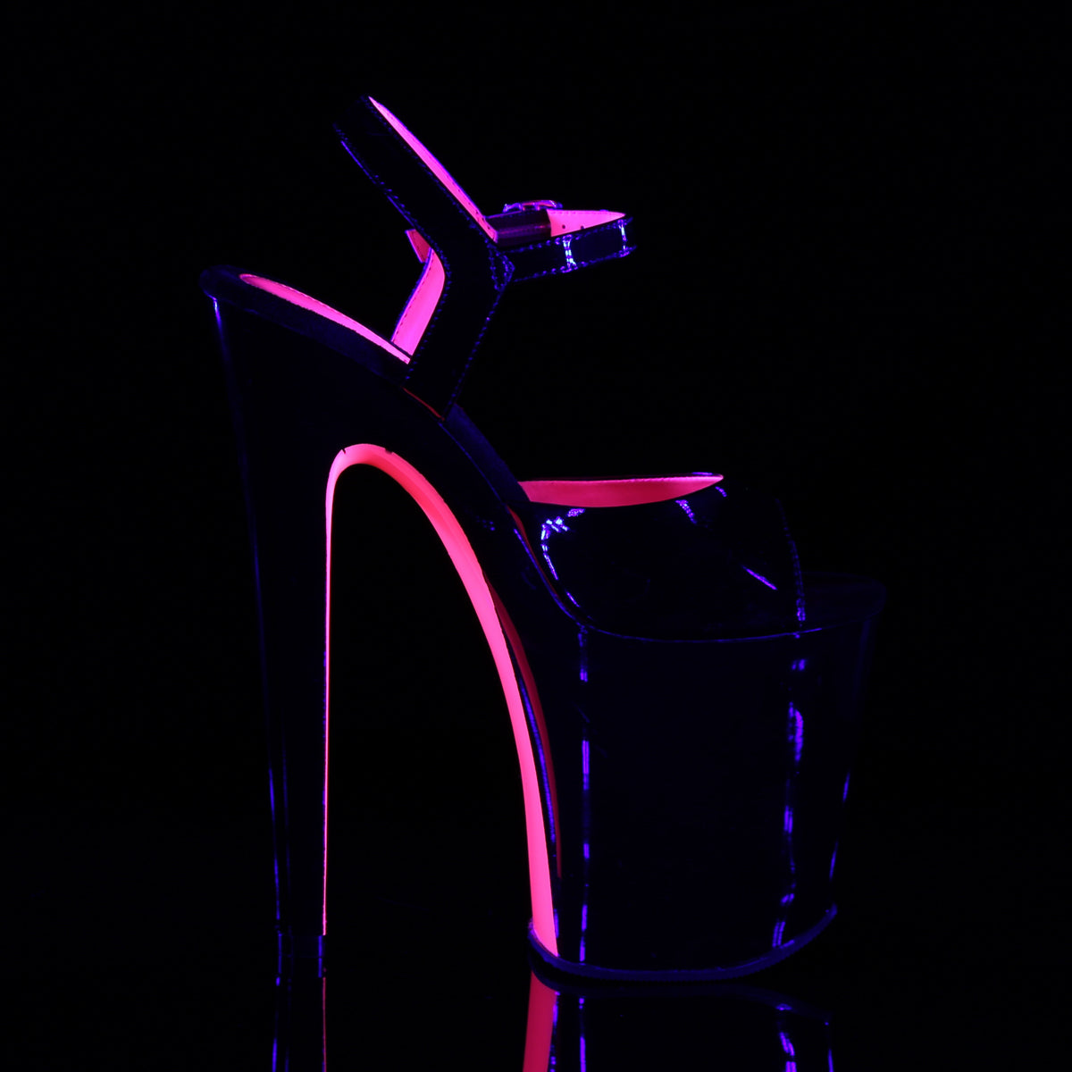 【PLEASER】XTREME-809TT シューズ Blk Pat-Neon H. Pink/Blk【取寄】