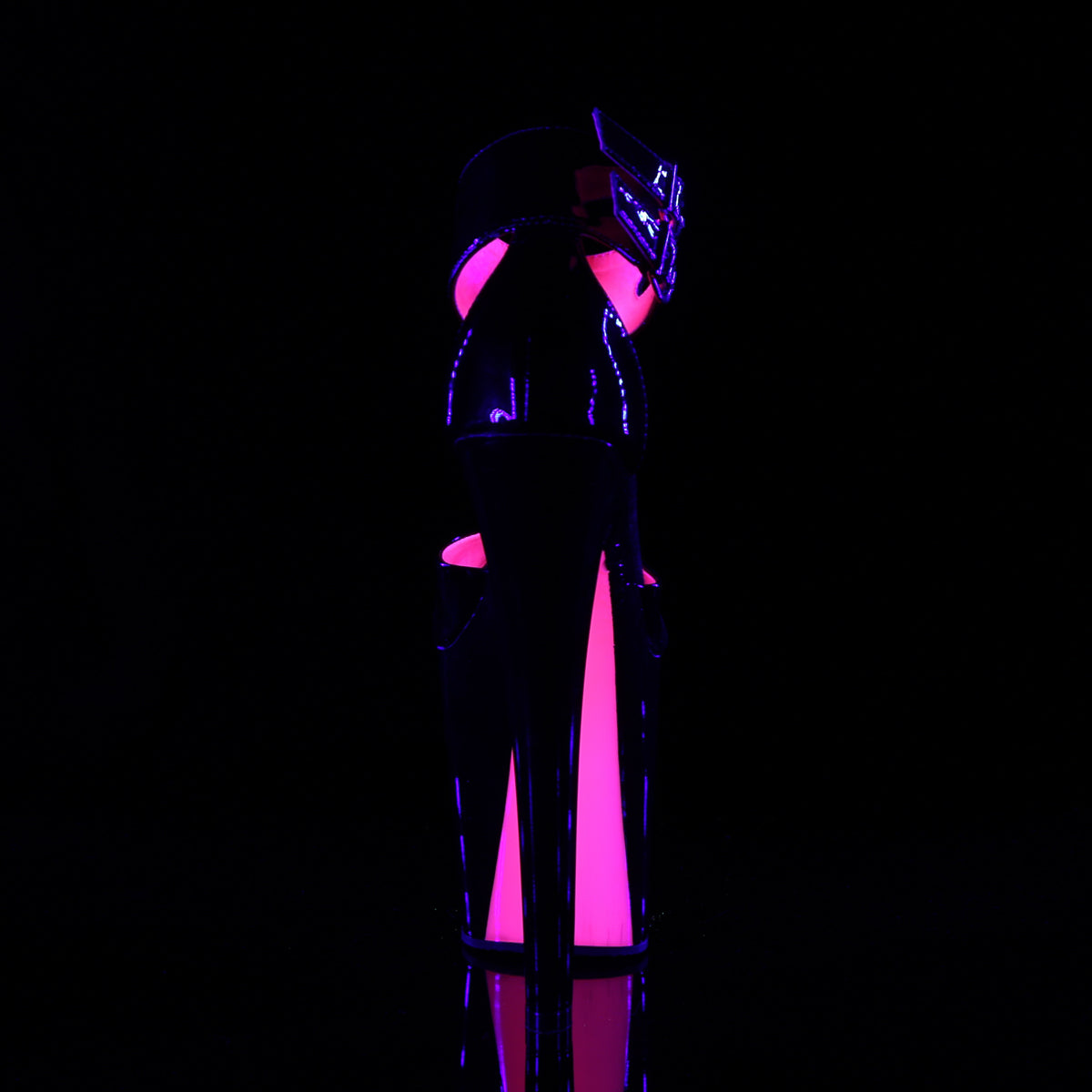 【PLEASER】XTREME-875TT シューズ Blk Pat-Neon H. Pink/Blk【取寄】