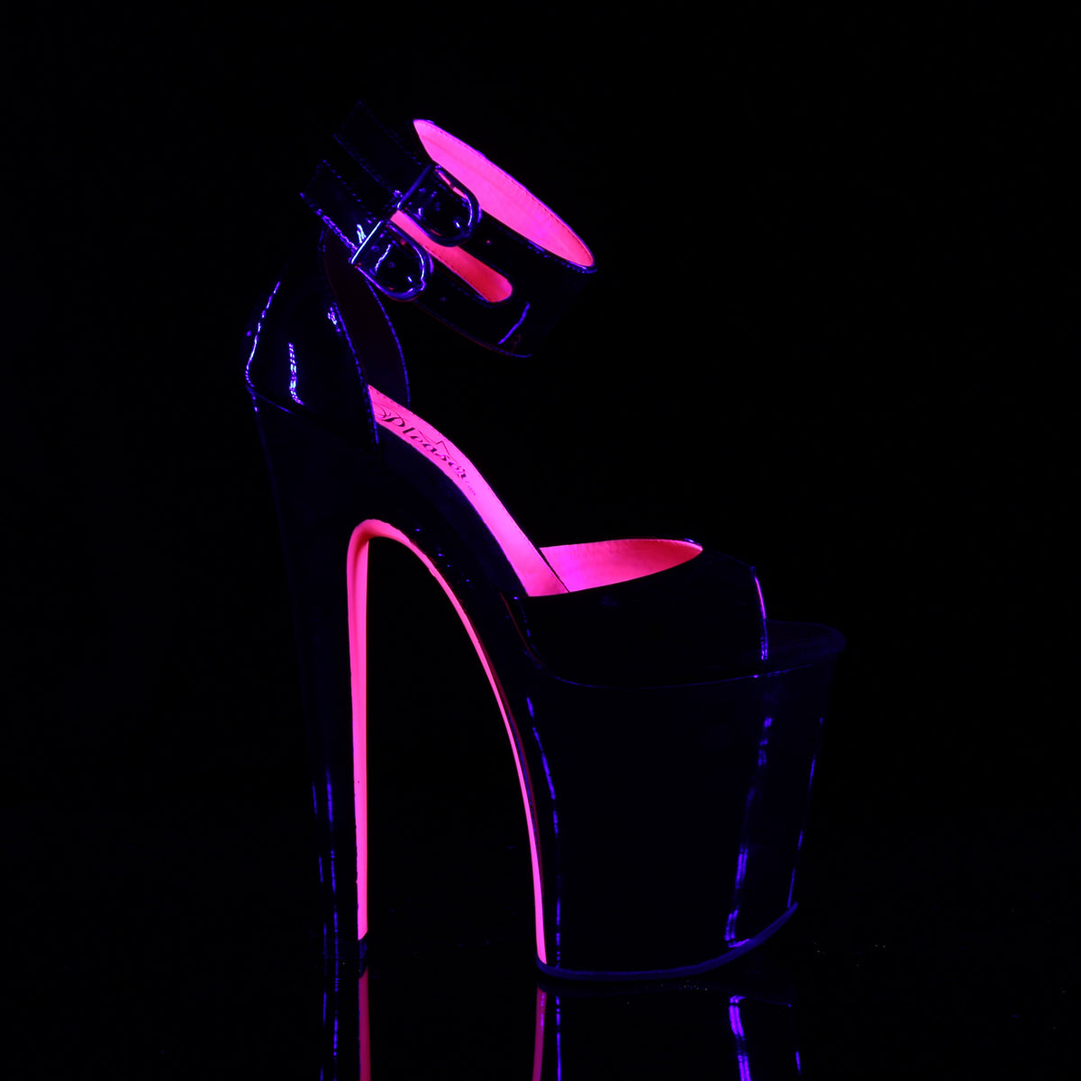 【PLEASER】XTREME-875TT シューズ Blk Pat-Neon H. Pink/Blk【取寄】