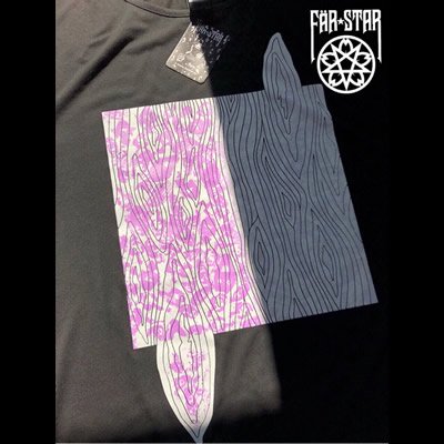 【FAR STAR】BIG フィッシュテイルTシャツ（封印木目）