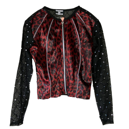 RED LEOPARD/NET JACKET