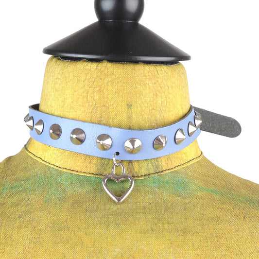 HEART STUD CHOKER-BLUE