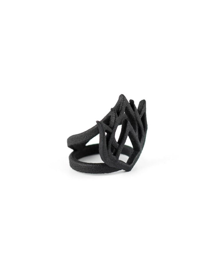 LOTUS AWAKENS MIDI RING IN BLACK