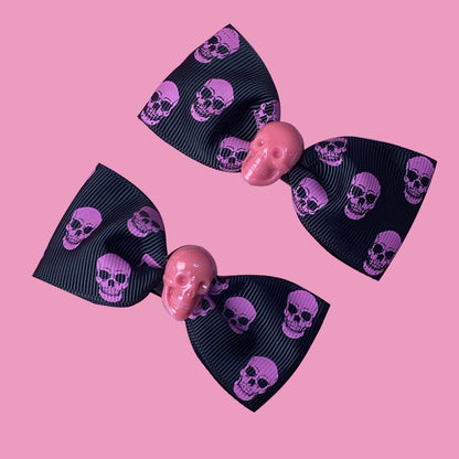 【KREEPSVILLE666】HAIR BOW PAIR BLACK SKULL