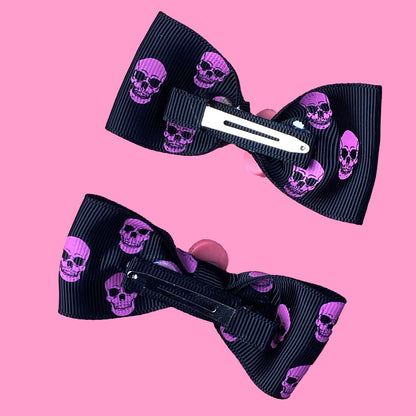 【KREEPSVILLE666】HAIR BOW PAIR BLACK SKULL