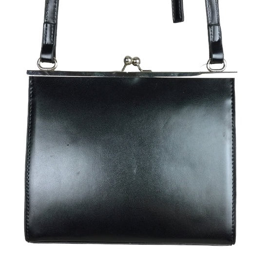 EYE SQUARE METAL CLASP SHOULDER BAG