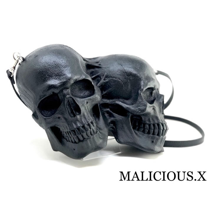 TWIN SKULL SHOULDER BAG