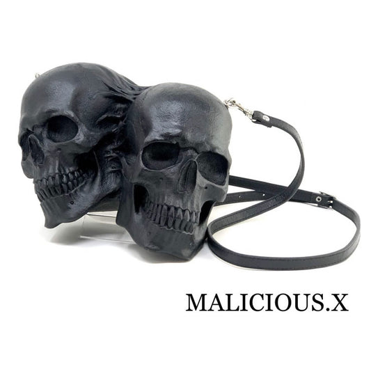 TWIN SKULL SHOULDER BAG