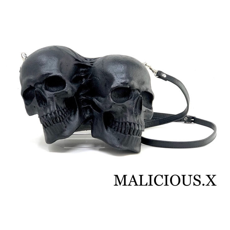 TWIN SKULL SHOULDER BAG