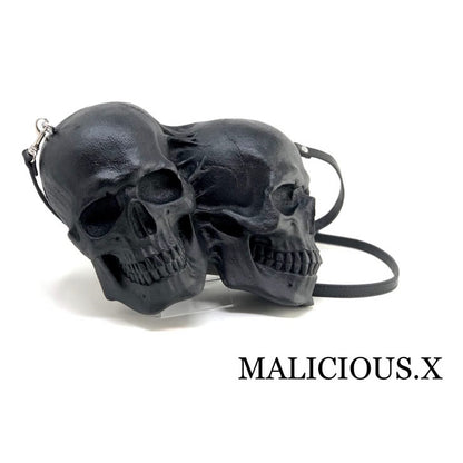 TWIN SKULL SHOULDER BAG