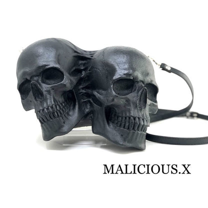 TWIN SKULL SHOULDER BAG