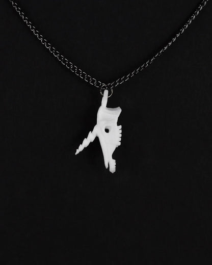 UNICORN SKULL NECKLACE IN WHITE