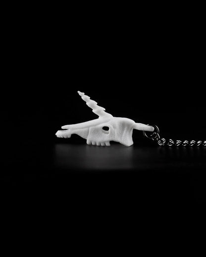 UNICORN SKULL NECKLACE IN WHITE