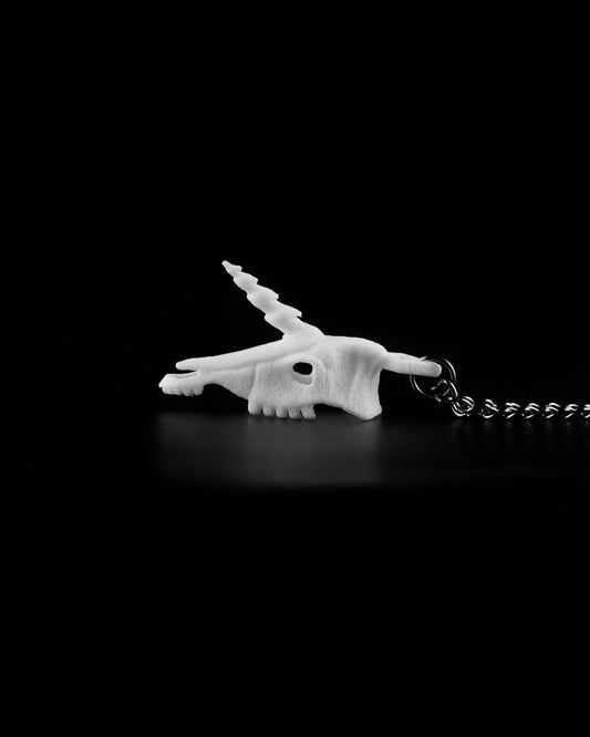 UNICORN SKULL NECKLACE IN WHITE