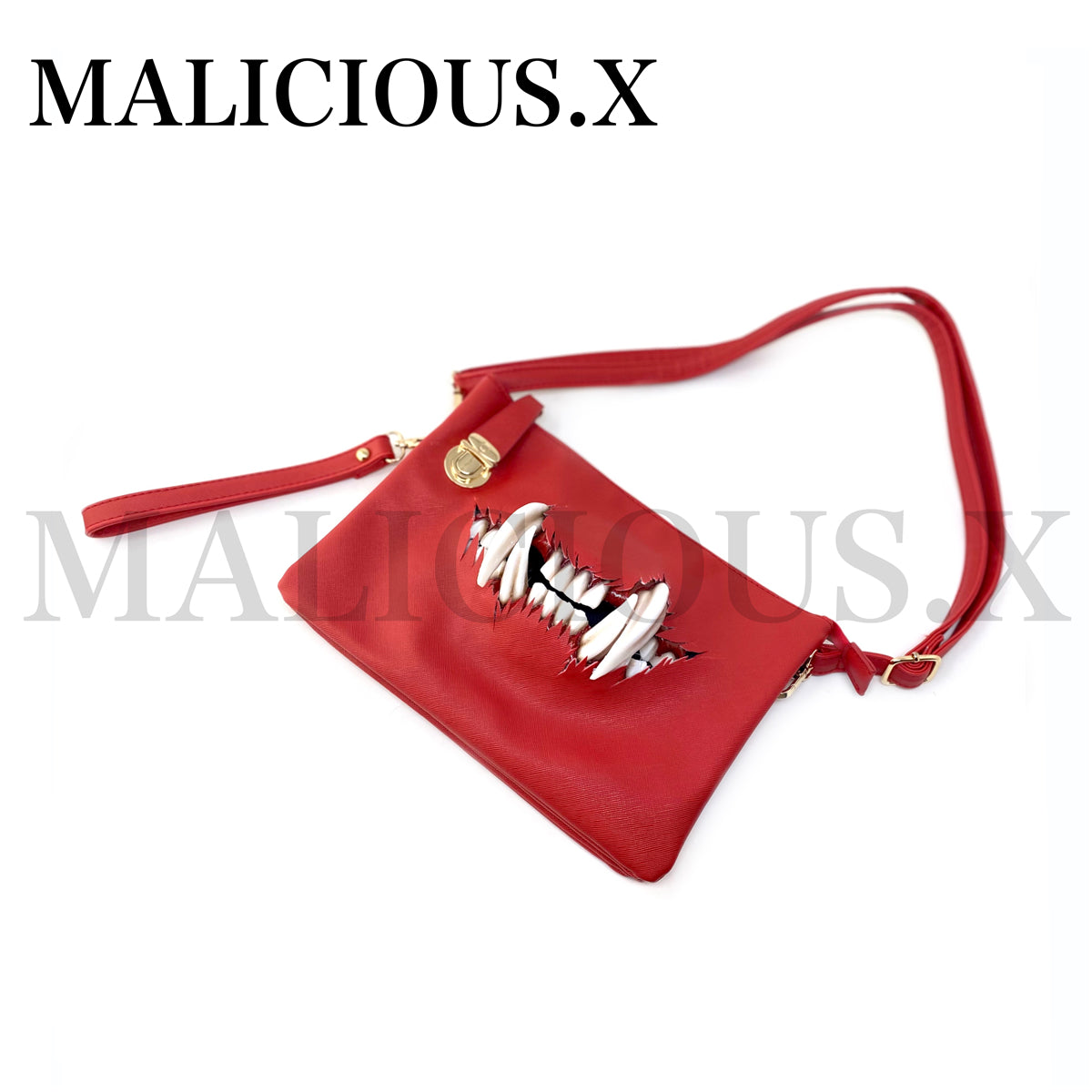 CAT FANG CLUTCH & SHOULDER BAG/RED