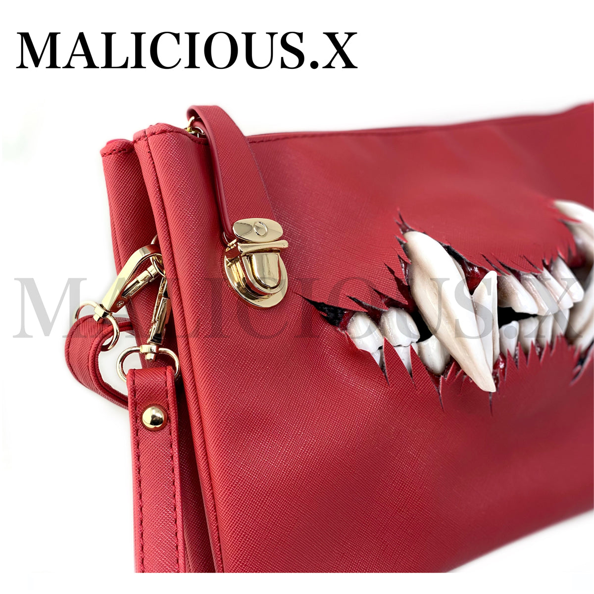 CAT FANG CLUTCH & SHOULDER BAG/RED