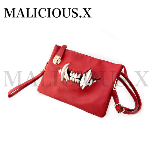 CAT FANG CLUTCH & SHOULDER BAG/RED