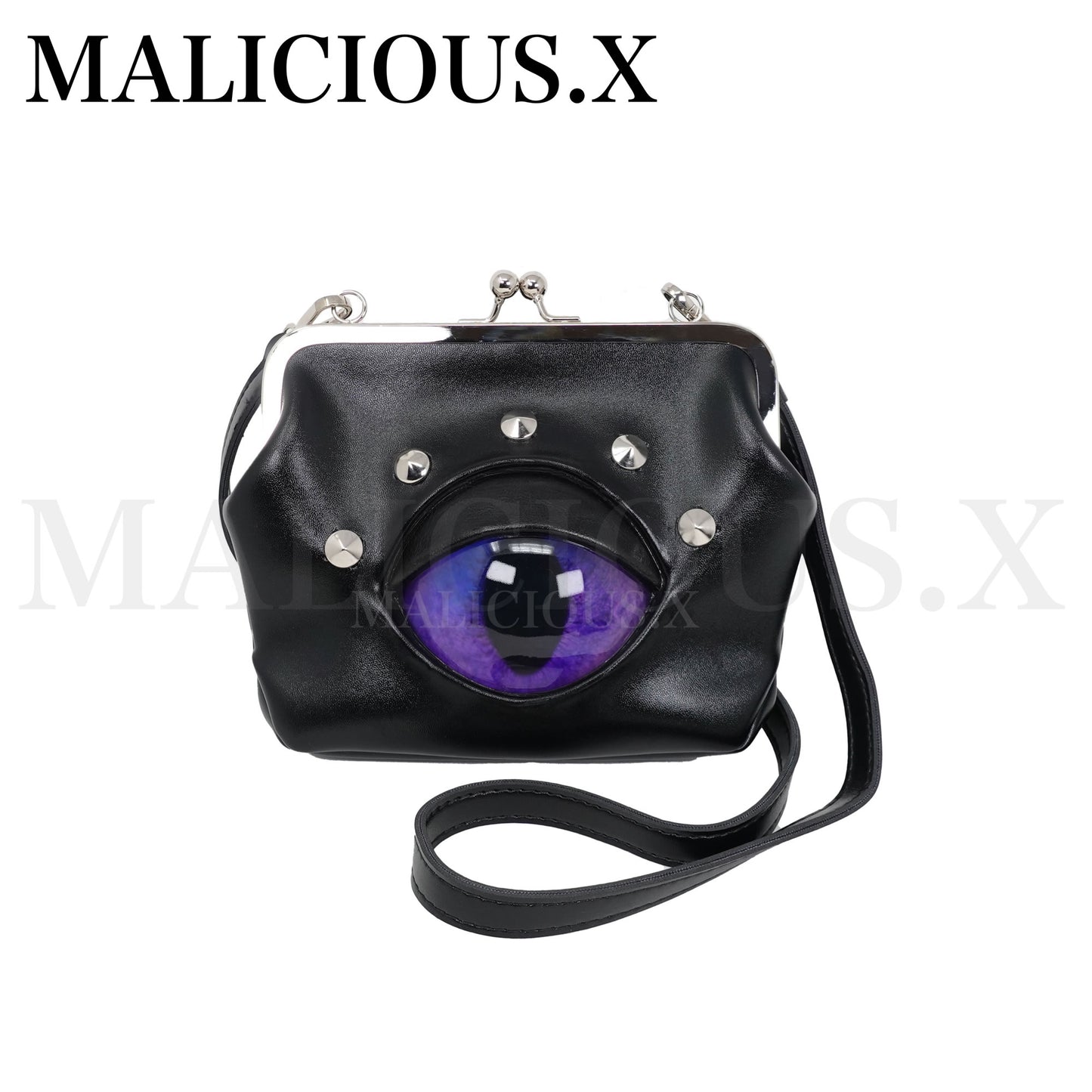 CAT EYE SHOULDER METAL CLASP BAG / VIOLET MARBLE