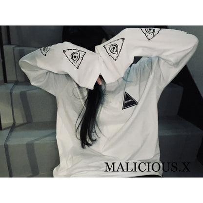 LONG SLEEVE EYES T-SHIRT / WHITE