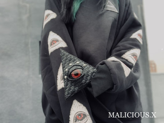 【MALICIOUS.X】EYE リール付き三角パスケース / SMOKE BLUE