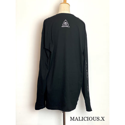 TRIANGLE AND LOGOLINE LONG SLEEVE T-SHIRT / BLACK