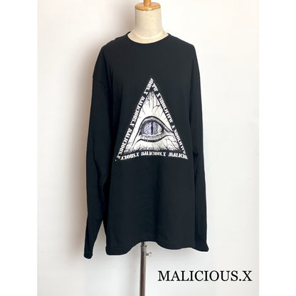 TRIANGLE AND LOGOLINE LONG SLEEVE T-SHIRT / BLACK